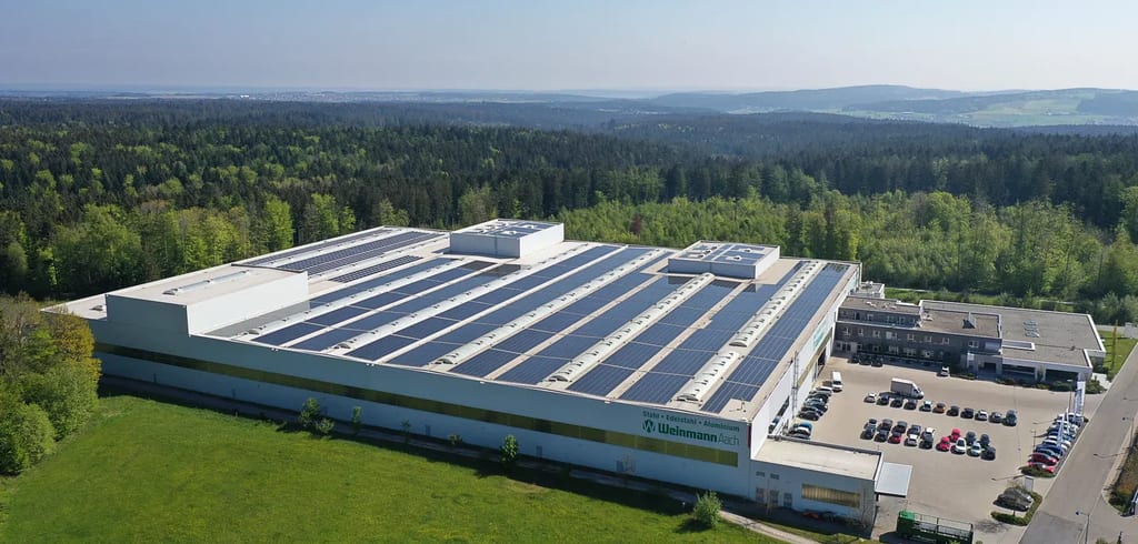 Weinmann Aach production facility, aerial view